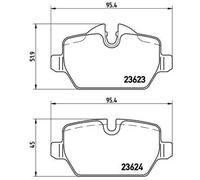 Set di pastiglie freno BREMBO Xtra P 06 037X, posteriore