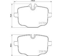 Set di pastiglie freno BREMBO P 06 101, posteriore