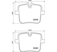 Pastiglie freno Brembo Posteriore P 06 109. Set di 4