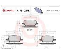 Brembo Kit pastiglie freno P 09 027E per Tesla Model 3/Model Y posteriore