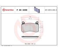 BREMBO P 09 029E Kit pastiglie freni