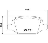 Set di pastiglie freno BREMBO P 23 065, indietro