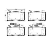 Pastiglie freno Brembo Anteriore P 23 185. Set di 4