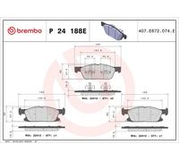 BREMBO P 24 188E Kit pastiglie freni