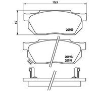 Pastiglie freno P 28 008 BREMBO per HONDA PRELUDE II CRX I CRX II