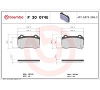 BREMBO P 30 074E Kit pastiglie freni