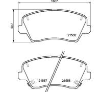Brembo Kit pastiglie freni P 30 123 anteriore Set 4 pz per Hyundai Kia