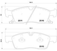 Pastiglie freno P 37 017 BREMBO per JEEP DODGE