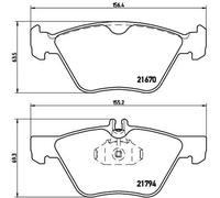 BREMBO P 50 026 Kit pastiglie freno, Freno a disco per CHRYSLER,MERCEDES-BENZ
