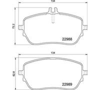 Pastiglie freno Brembo Anteriore P 50 146. Set di 4