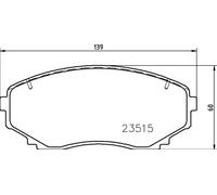 Set di pastiglie freno BREMBO P 54 059, anteriore