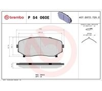 BREMBO P 54 060E Kit pastiglie freni