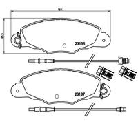 Pastiglie freno P 61 061 BREMBO per CITROËN XM Break XANTIA XANTIA Break XM