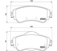 Set di pastiglie freno BREMBO P 61 105, anteriore