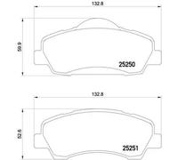 Pastiglie freno P 61 113 BREMBO per CITROËN PEUGEOT