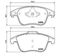Set di pastiglie freno BREMBO P 61 117, anteriore