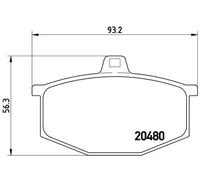 P68005 Kit pastiglie freno, Freno a disco Brembo