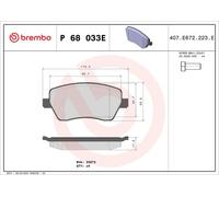 BREMBO P 68 033E Kit pastiglie freni