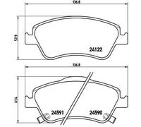 Set di pastiglie freno BREMBO P 83 079, fronte
