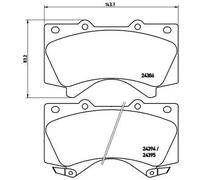 Pastiglie freno P 83 107X BREMBO per TOYOTA HYUNDAI
