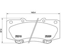Kit Pastiglie Freno Freno A Disco Brembo P83140 Prime Line per Toyota