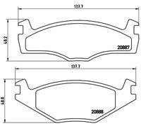 KIT PASTIGLIE FRENO ANT BREMBO VW CARIBE I 1.6 55KW 75>84 P85012