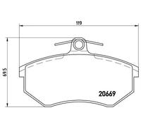 BREMBO P 85 092 Kit pastiglie freni per VW PASSAT (315, 3A5)