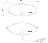 KIT PASTIGLIE FRENO ANT BREMBO AUDI A3 back 1.2 TFSI 77KW 13> P85126