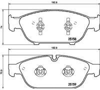 Set di pastiglie freno BREMBO P 85 127, fronte