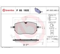 Pastiglie freno P 85 192E BREMBO