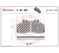 BREMBO P B4 007 Kit pastiglie freni