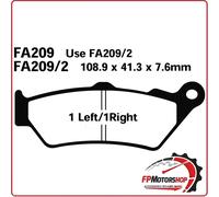 FA209/2HH PASTIGLIE SINTERIZZATE ANTERIORI EBC BIMOTA DBX 1100 2012-2014