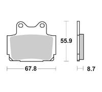 PASTIGLIE FRENO POSTERIORE SBS 570 LS YAMAHA RD LC 500 1984