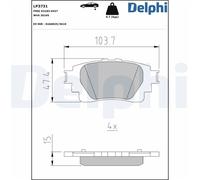 Pastiglie freno posteriori Delphi per Toyota Yaris
