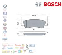 PASTIGLIE FRENO POSTERIORI FIAT DUCATO CITROEN JUMPER 2.2 3.0 BOSCH 0986494110