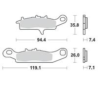 095311 PASTIGLIE FRENO RACING ATV KAWASAKI KVF 700 4X4 PRAIRIE TEAM GREEN 2005
