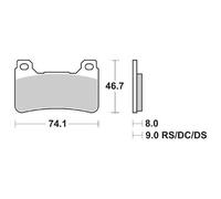 Sbs Dual Road Racing Dynamic Racing Concept Hi-tech 809ds-1 Sintered Brake Pads Oro