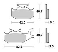 PASTIGLIE FRENO SBS 754 SI YAMAHA YFM BIG BEAR 2X4, 4X4 400 2000 2006