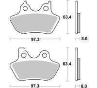 PASTIGLIE FRENO SBS LS HARLEY DAVIDSON FLHRS ROAD KING CUSTOM 1584 2007