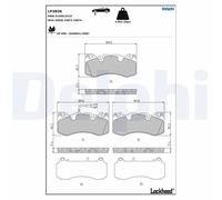 Pastiglie freno Semi-Metallic LP3836 DELPHI per MASERATI QUATTROPORTE VI