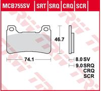 PASTIGLIE FRENO TRW LUCAS ZF KH390 SINTER CARBON RACING HONDA CBR 600RR '05-