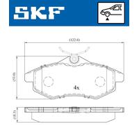 Pastiglie freno VKBP 80041 SKF per CITROËN C3 I C2 C3 Pluriel C2 ENTERPRISE