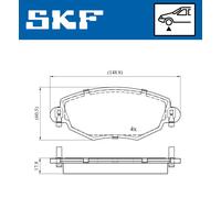 SKF Kit pastiglie freni VKBP 80390 – freno a disco – per Ford Mondeo III