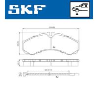 SKF Kit pastiglie freni VKBP 80422 E Freno a disco per Renault