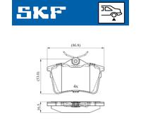Pastiglie freno VKBP 90036 SKF per PEUGEOT CITROËN