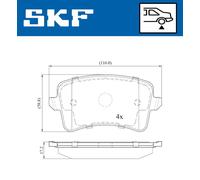 Pastiglie freno VKBP 90150 SKF per AUDI A5 Q5 A5 Sportback A5 Cabriolet A4 B8