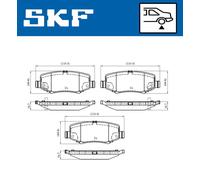 Pastiglie freno VKBP 90374 A SKF per JEEP DODGE