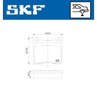 Pastiglie freno VKBP 90540 SKF per PEUGEOT 406 406 Break 406 Coupé 607 605