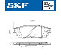 SKF Kit pastiglie freno VKBP 90630 per Toyota C-HR (1.8 Hybrid, 1.2 4WD) e Lexus