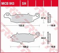 PASTIGLIE FRENO ZF KH231 ORGANICHE KAWASAKI VN 900 '06-'17, VN 1500